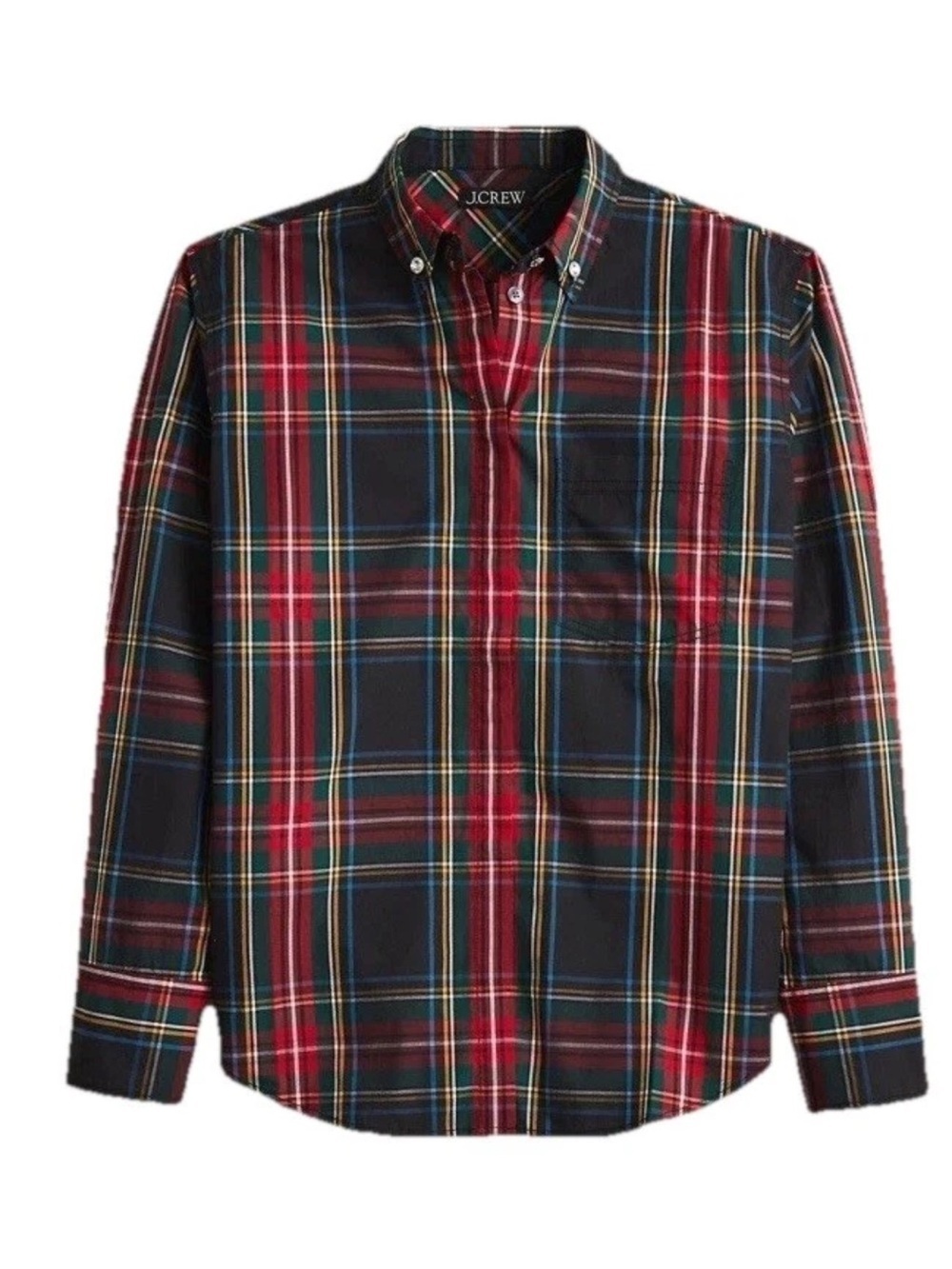 J Crew Womens Embellished Garcon Button Down Shirt Stewart Tartan Poplin Sz 14
